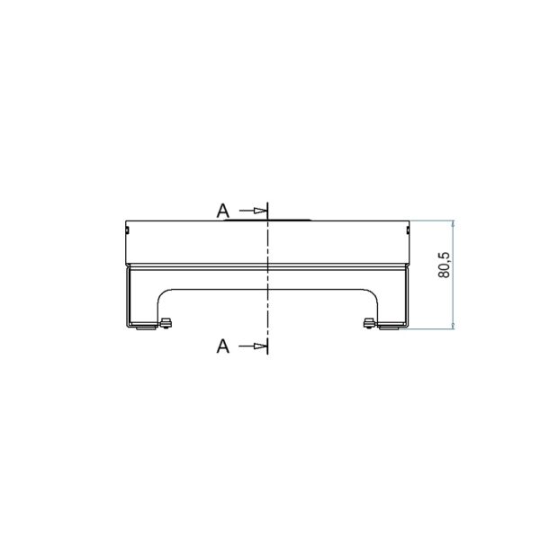 Produktbild UBD 217 302  -  Unterflur-Bodendose UBD 210 small inkl. Deckel mit Kante, geschlossen, 30mm Vertiefung und 1 Bürstenauslass